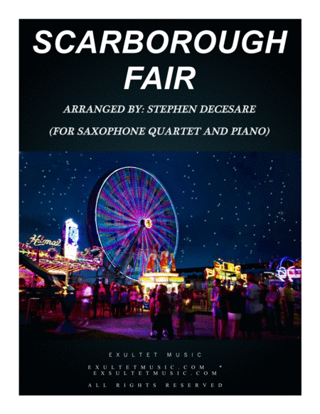 Scarborough Fair For Saxophone Quartet Piano Sheet Music