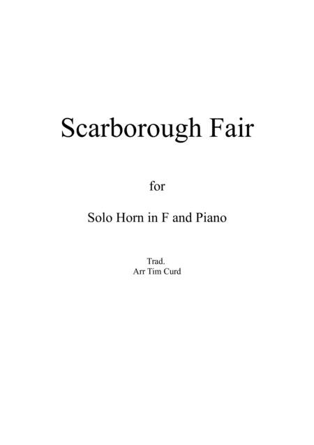 Scarborough Fair For Solo Horn In F And Piano Sheet Music