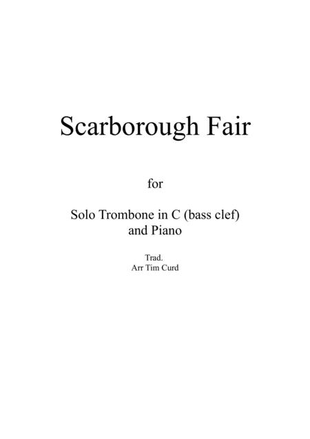 Scarborough Fair For Solo Trombone In C Bass Clef And Piano Sheet Music