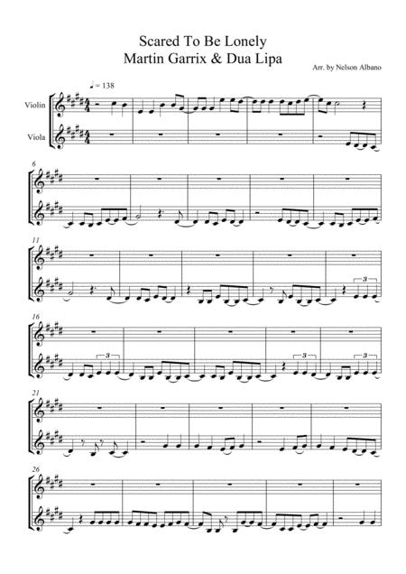 Free Sheet Music Scared To Be Lonely Strings Duet