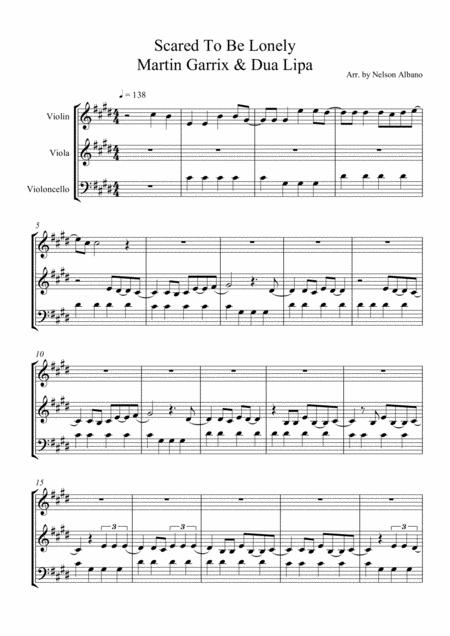 Scared To Be Lonely Strings Trio Sheet Music