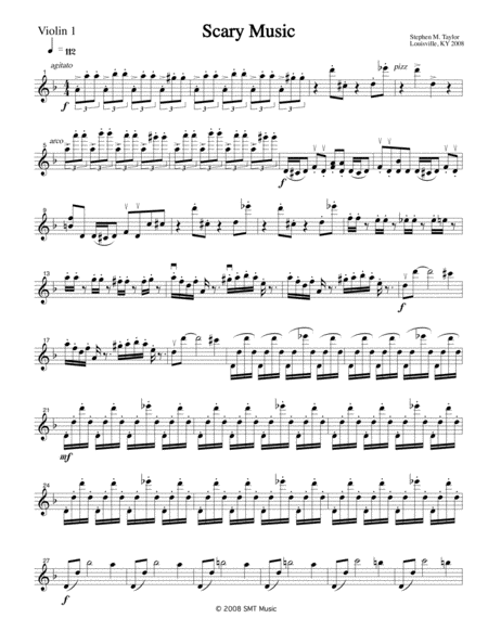 Scary Music String Orchestra Or String Quintet Sheet Music