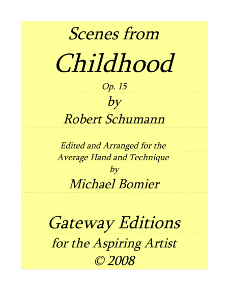 Scenes From Childhood Op 15 By Robert Schumann For Piano Solo Sheet Music