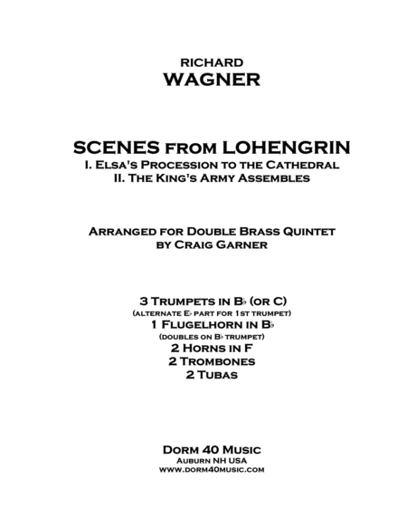 Scenes From Lohengrin Elsas Procession To The Cathedral And Kings Army Assembles Sheet Music