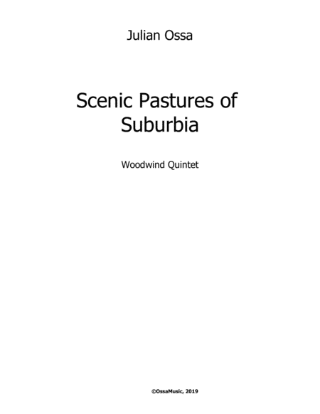 Scenic Pastures Of Suburbia Woodwind Quintet Sheet Music