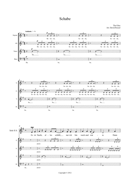 Schabe Sheet Music