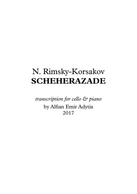 Scheherazade I The Sea Sinbads Ship Cello Piano Sheet Music