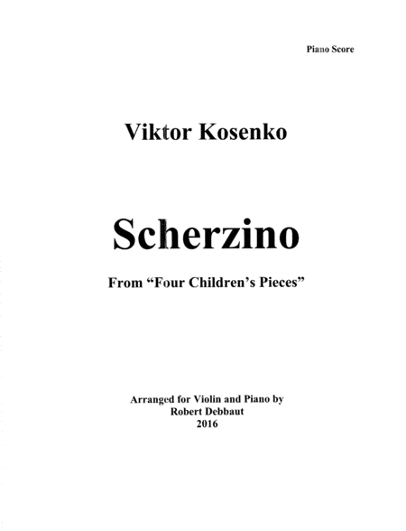 Free Sheet Music Scherzino By Viktor Kosenko From Four Childrens Pieces