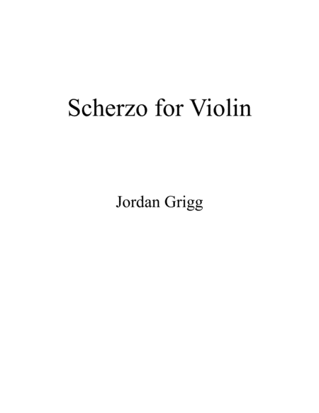 Scherzo For Violin Sheet Music