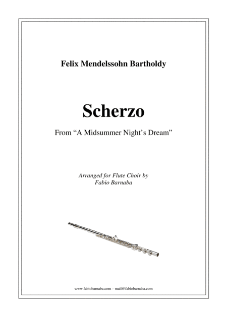 Scherzo From Mendelssohns A Midsummer Nights Dream For Flute Choir Sheet Music