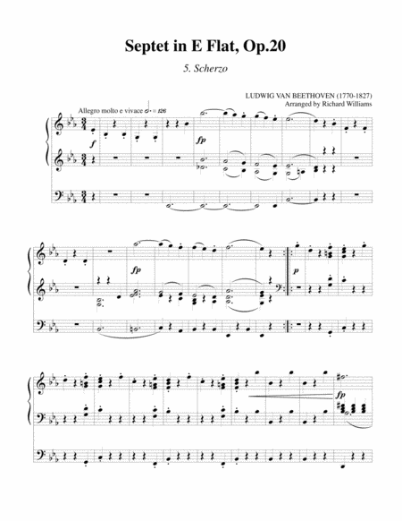 Free Sheet Music Scherzo From Septet In E Flat