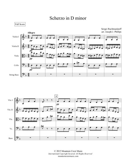 Scherzo In D Minor Score Sheet Music