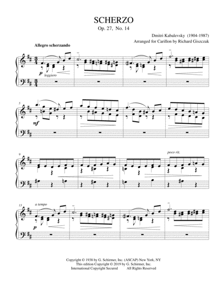 Free Sheet Music Scherzo Op 27 No 14