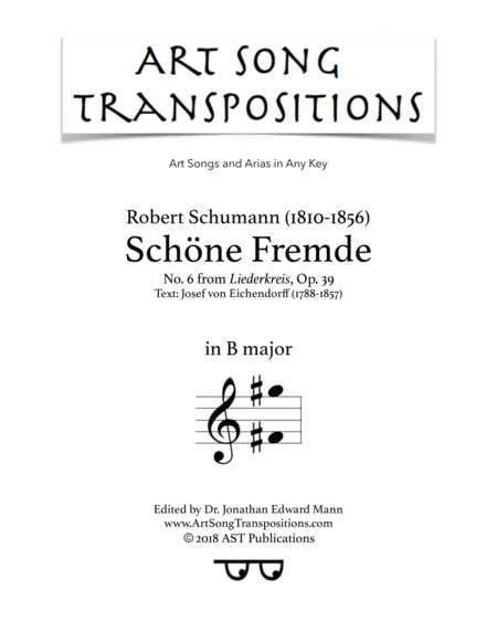 Free Sheet Music Schne Fremde Op 39 No 6 B Major