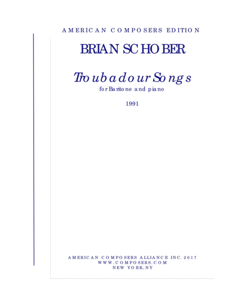 Free Sheet Music Schober Troubadour Songs