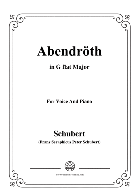 Free Sheet Music Schubert Abendrth In G Flat Major For Voice Piano