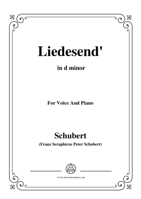 Free Sheet Music Schubert Abschied In B Major For Voice Piano