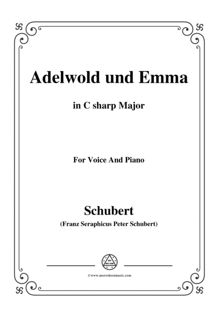 Free Sheet Music Schubert Adelwold Und Emma In C Sharp Major For Voice Piano