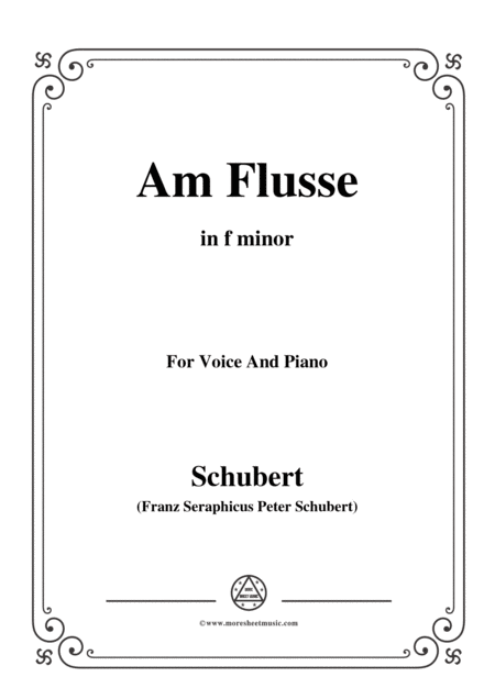 Free Sheet Music Schubert Am Flusse By The River D 160 In F Minor For Voice Piano