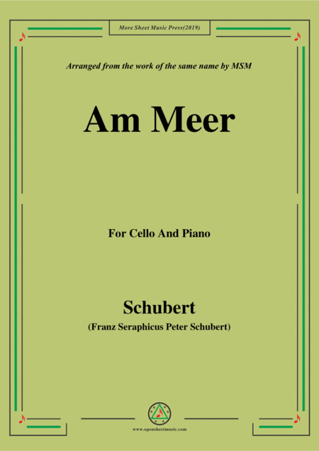 Schubert Am Meer For Cello And Piano Sheet Music