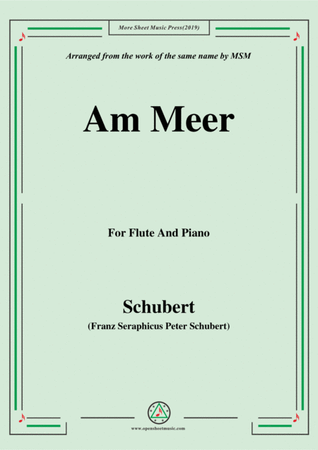 Schubert Am Meer For Flute And Piano Sheet Music