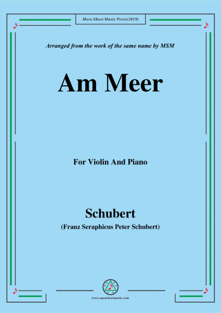 Free Sheet Music Schubert Am Meer For Violin And Piano