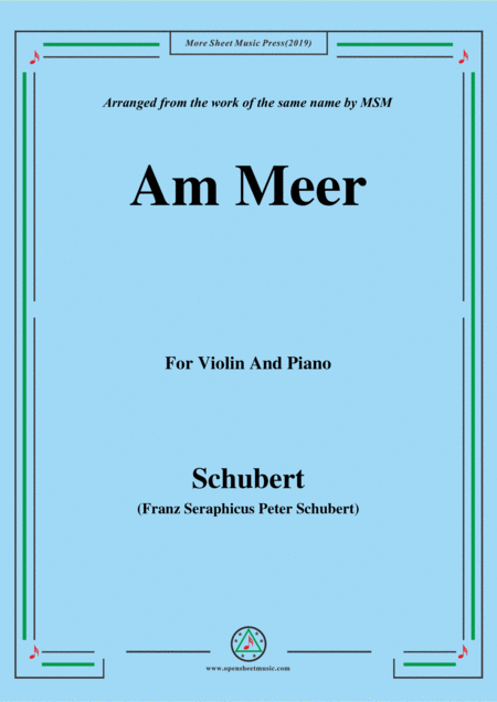 Schubert Am Meer For Violin And Piano Sheet Music