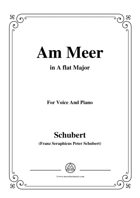 Free Sheet Music Schubert Am Meer In A Flat Major For Voice And Piano