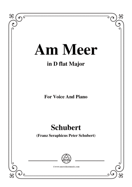 Schubert Am Meer In D Flat Major For Voice And Piano Sheet Music