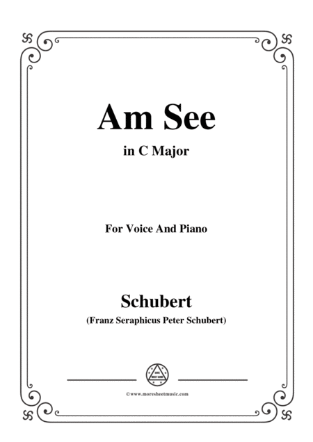 Schubert Am See In C Major For Voice Piano Sheet Music