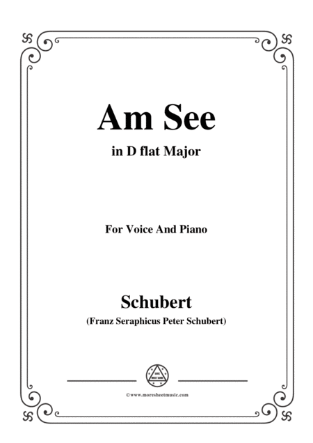 Schubert Am See In D Flat Major For Voice Piano Sheet Music