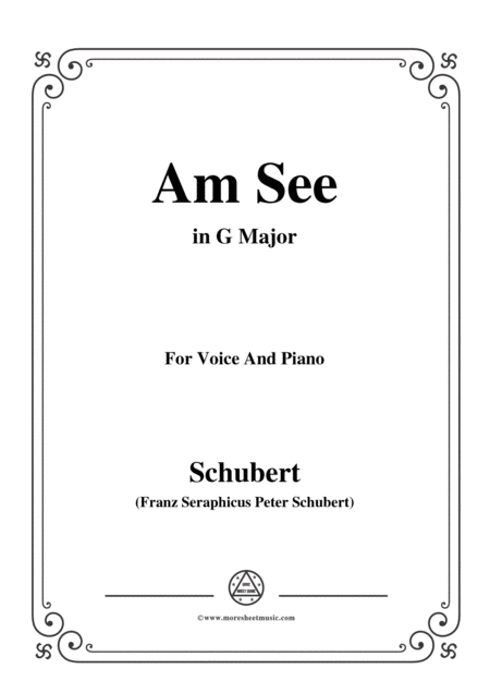 Free Sheet Music Schubert Am See In G Major For Voice Piano