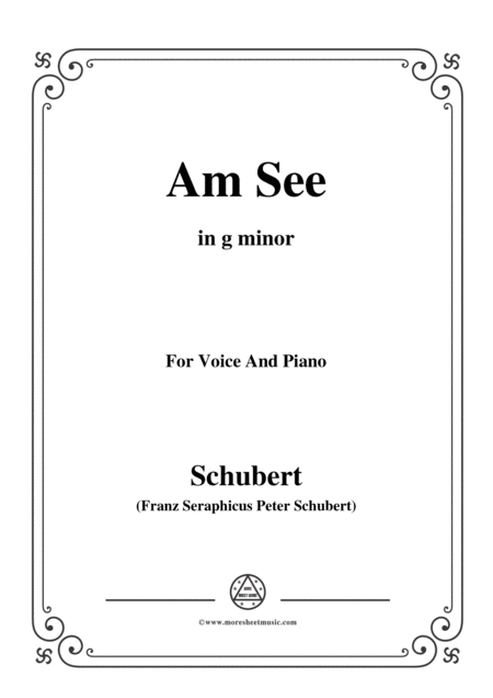 Free Sheet Music Schubert Am See In G Minor For Voice Piano