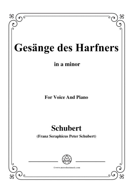 Schubert An Die Tren Will Ich Schleichen Op 12 No 3 In A Minor For Vioce And Piano Sheet Music