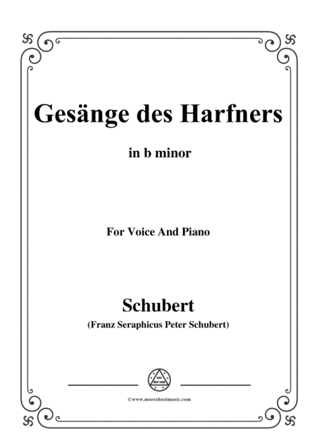 Schubert An Die Tren Will Ich Schleichen Op 12 No 3 In B Minor For Voice And Piano Sheet Music