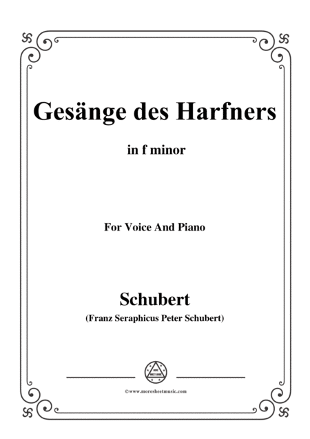 Schubert An Die Tren Will Ich Schleichen Op 12 No 3 In F Minor For Voice And Piano Sheet Music