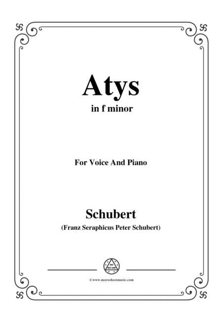 Free Sheet Music Schubert Atys In F Minor For Voice And Piano