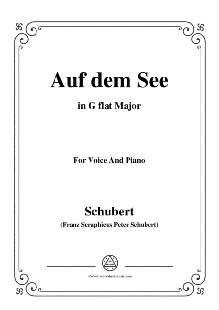Free Sheet Music Schubert Auf Dem See Op 92 No 2 In G Flat Major For Voice Piano