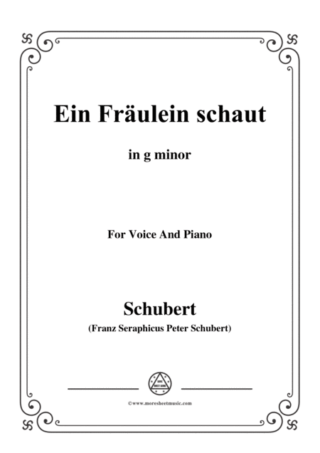 Schubert Ballade Ein Frulein Schaut In G Minor Op 126 For Voice And Piano Sheet Music