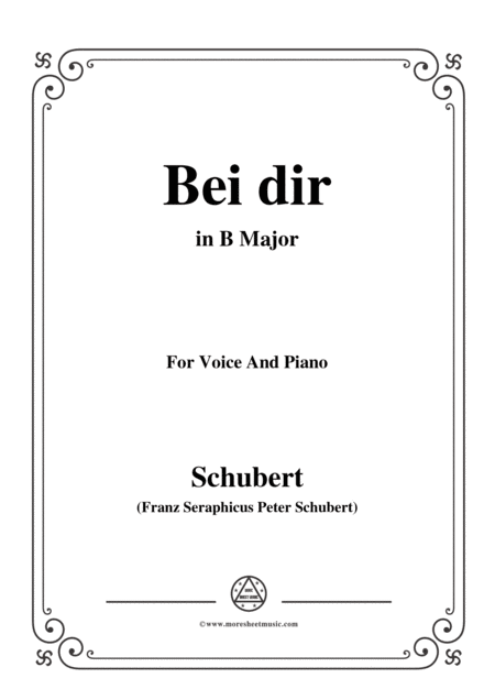 Schubert Bei Dir In B Major Op 95 No 2 For Voice And Piano Sheet Music