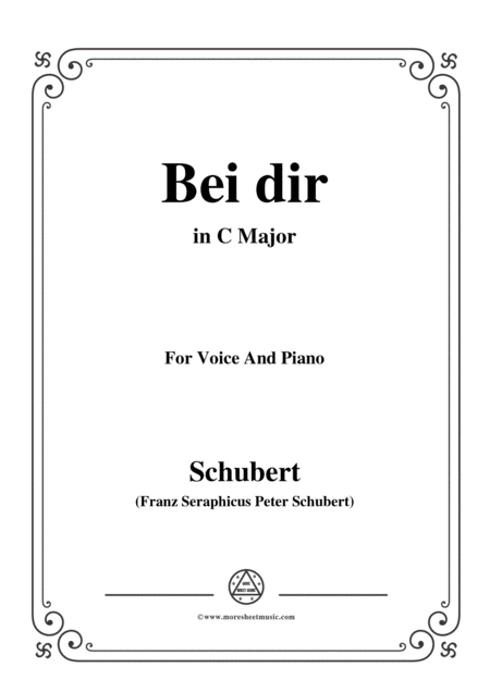 Schubert Bei Dir In C Major Op 95 No 2 For Voice And Piano Sheet Music