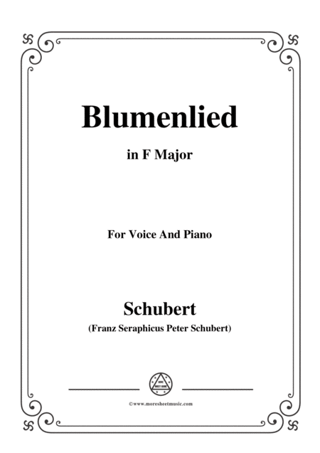 Free Sheet Music Schubert Blumenlied In F Major D 431 For Voice And Piano