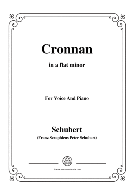 Schubert Cronnan In A Flat Minor For Voice Piano Sheet Music