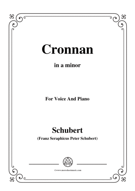 Free Sheet Music Schubert Cronnan In A Minor For Voice Piano