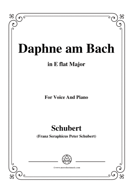 Free Sheet Music Schubert Daphne Am Bach In E Flat Major For Voice Piano