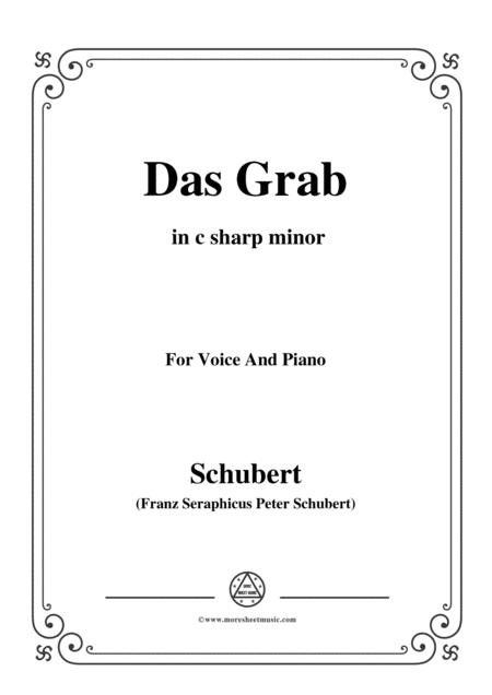 Free Sheet Music Schubert Das Grab In C Sharp Minor For Voice And Piano