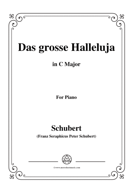 Free Sheet Music Schubert Das Grosse Halleluja In C Major For Voice And Piano