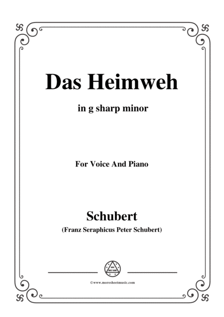 Schubert Das Heimweh Op 79 No 1 In G Sharp Minor For Voice And Piano Sheet Music