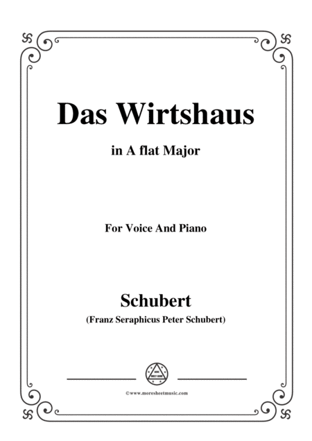 Free Sheet Music Schubert Das Wirtshaus In A Flat Major Op 89 No 21 For Voice And Piano