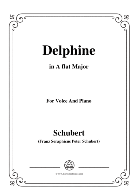 Free Sheet Music Schubert Delphine In A Flat Major For Voice And Piano